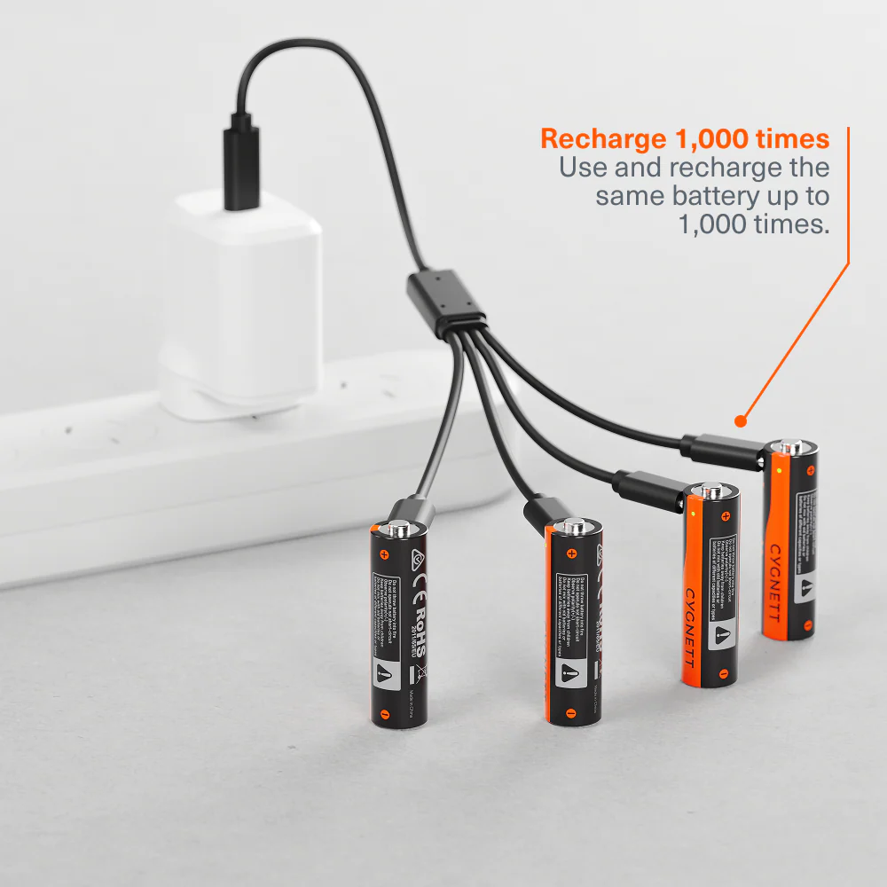 AA USB-C Rechargeable Li-ion Battery (4 Pack) - Image 2