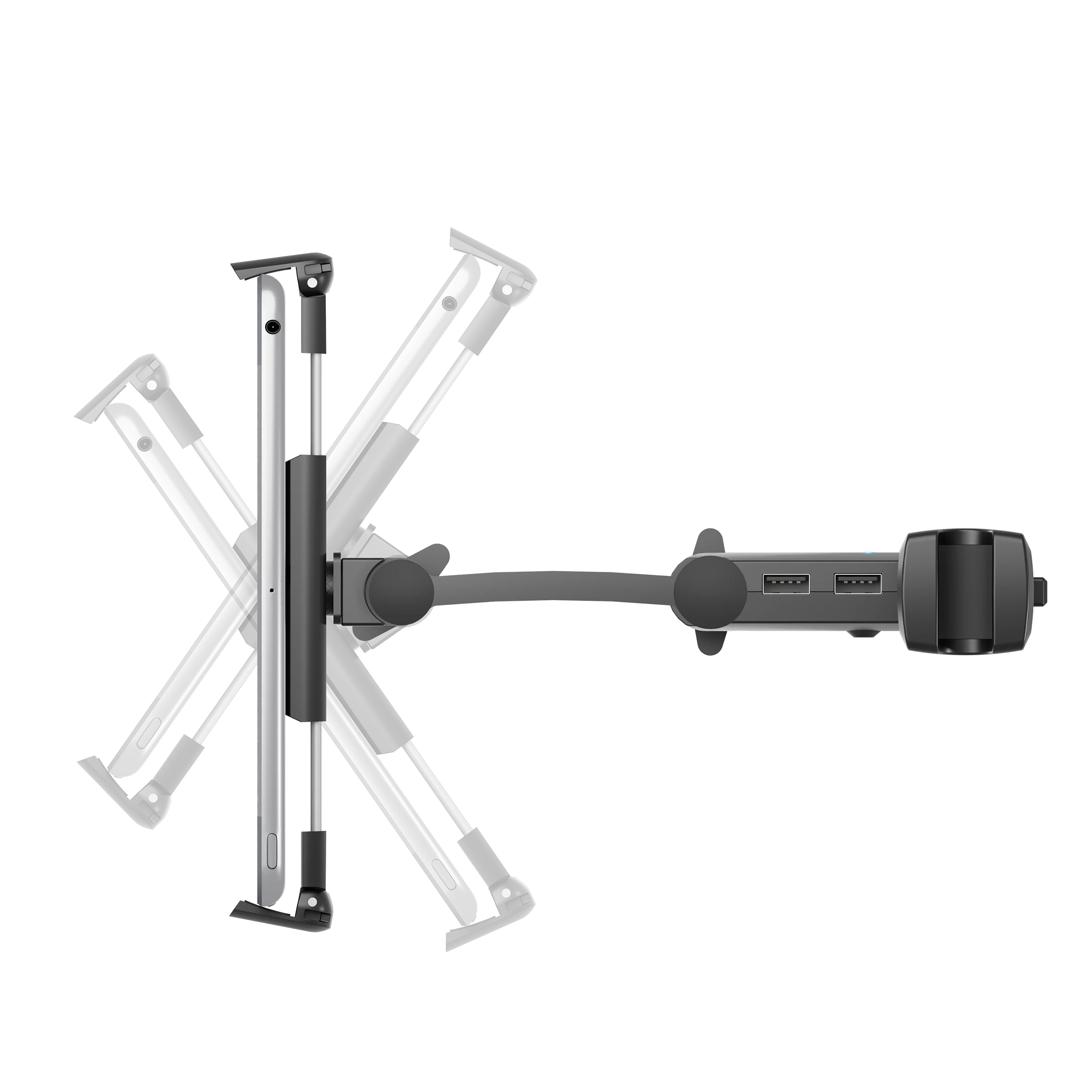 Adjustable Car Tablet Mount with Multiple USB Ports - Image 4