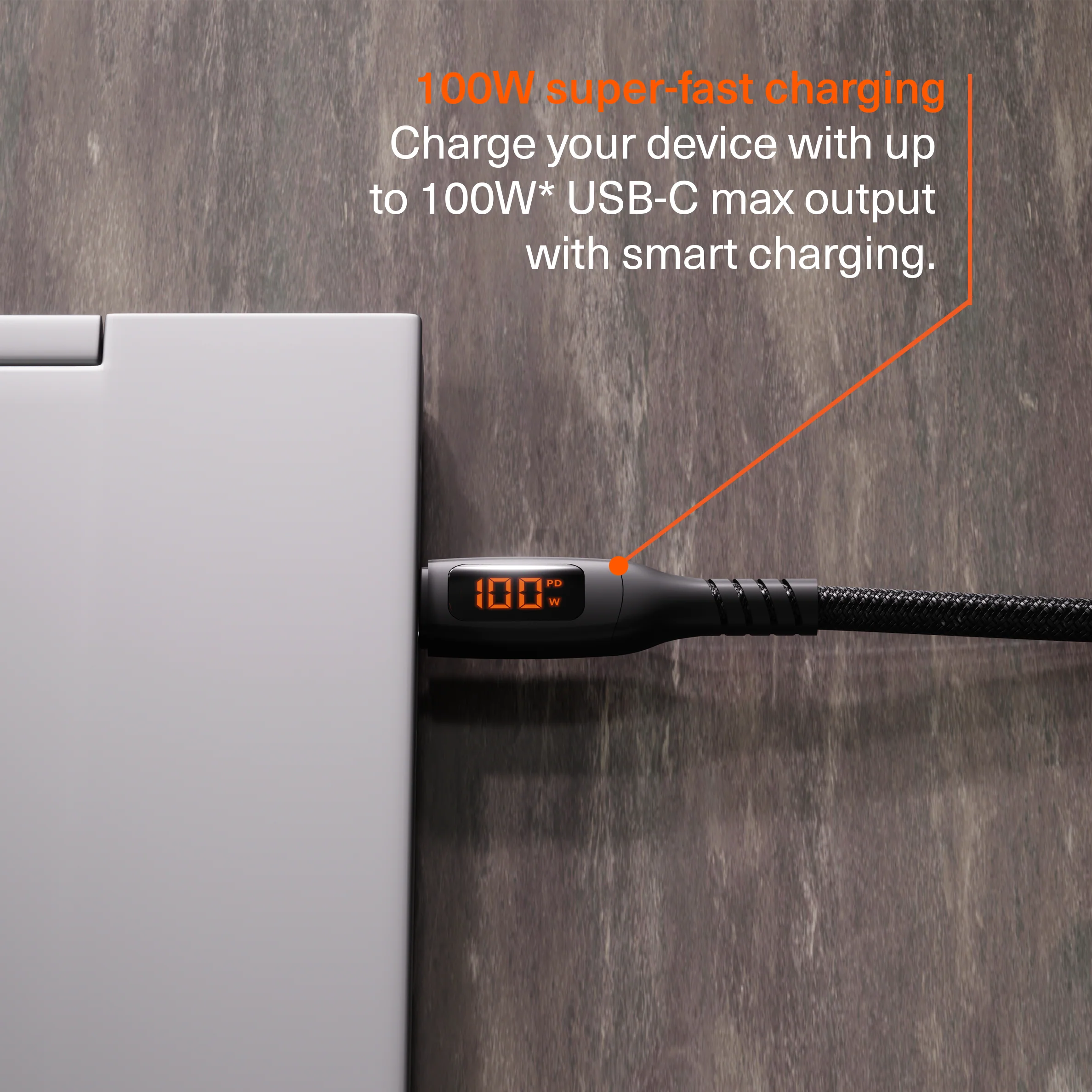 100W USB-C to USB-C LED Cable - 50CM - Image 2