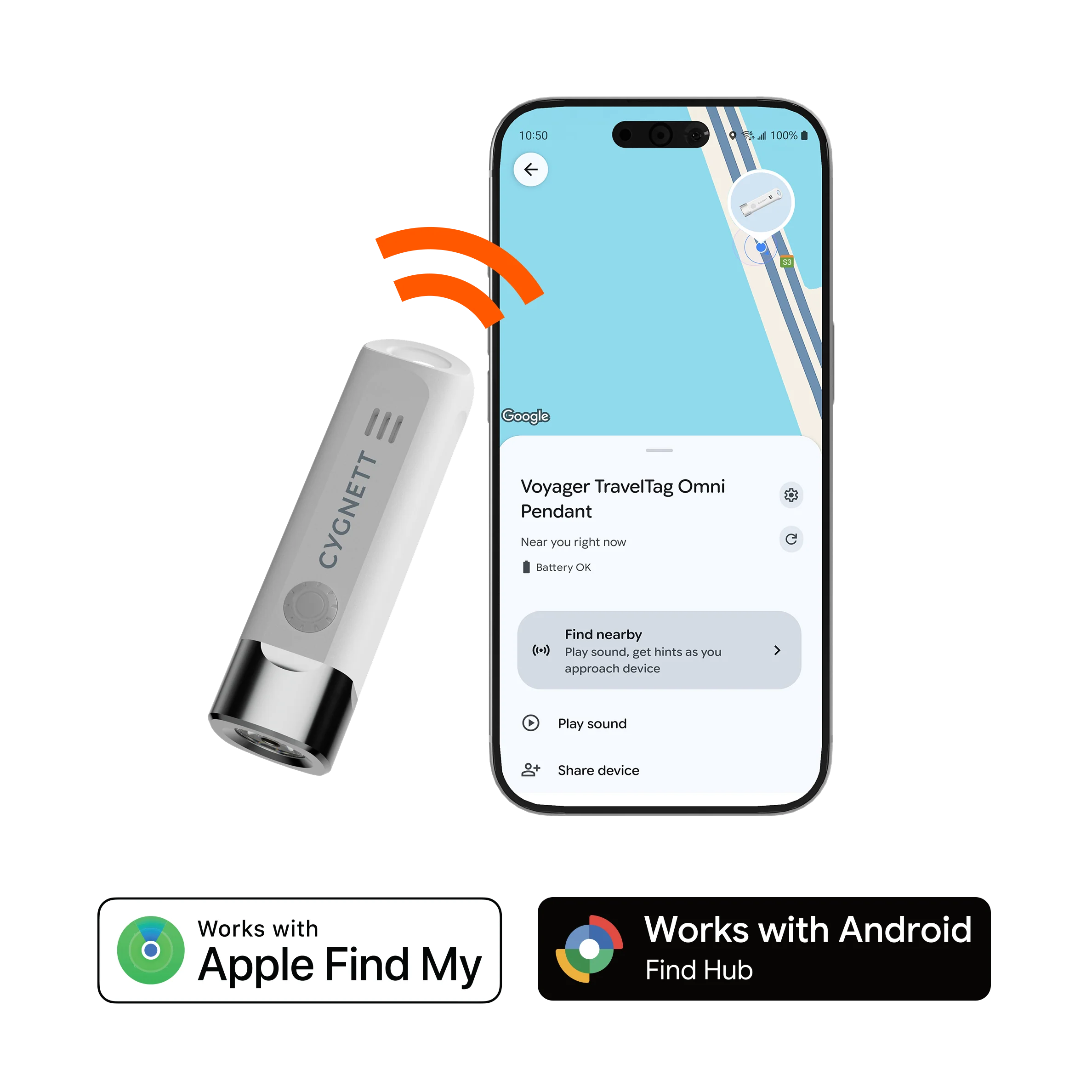 Bluetooth® Locator Pendant with USB-C Recharging - Image 3